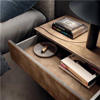 Mesita de noche Materia XGlass Lago