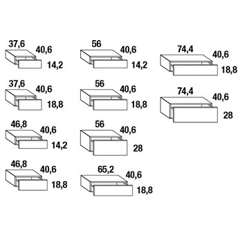 Mesita de noche Materia XGlass Lago