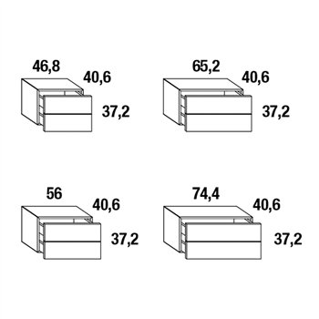 Mesita de noche Materia doble XGlass Lago