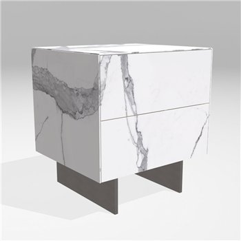 Mesita de noche Materia acero XGlass Lago