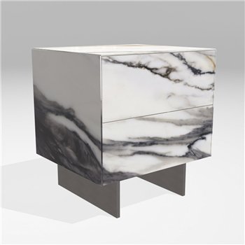 Mesita de noche Materia acero XGlass Lago