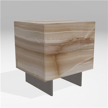 Mesita de noche Materia acero XGlass Lago