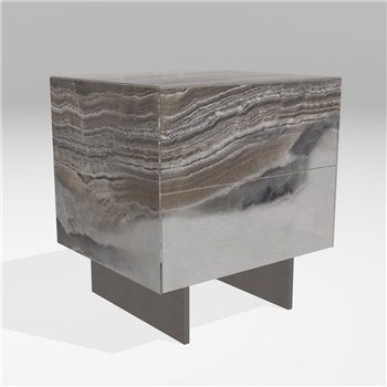 Mesita de noche Materia acero XGlass Lago