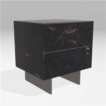 Mesita de noche Materia acero XGlass Lago