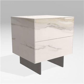 Mesita de noche Materia acero XGlass Lago