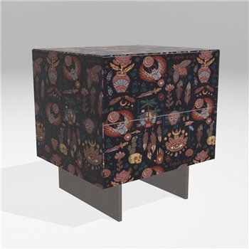 Mesita de noche Materia acero XGlass Lago