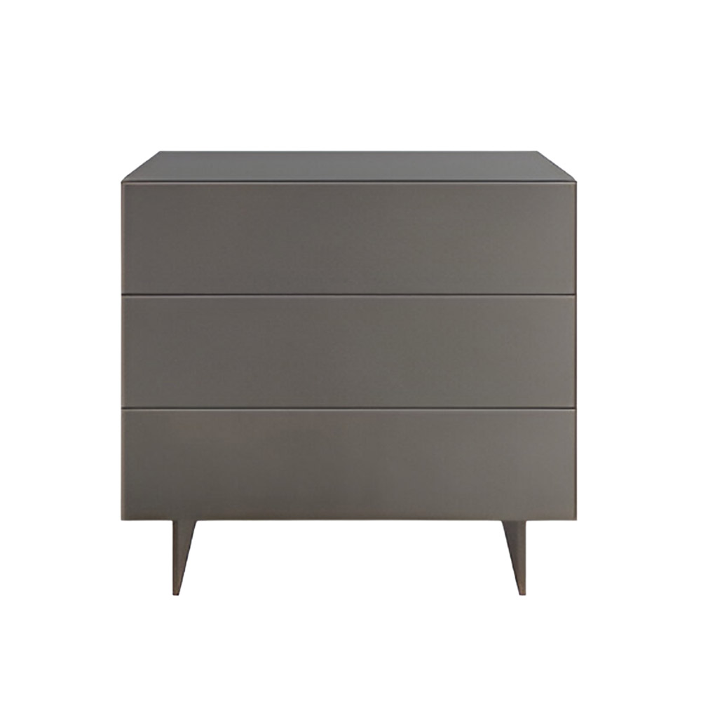 Mesita de noche triple Materia acero XGlass Lago