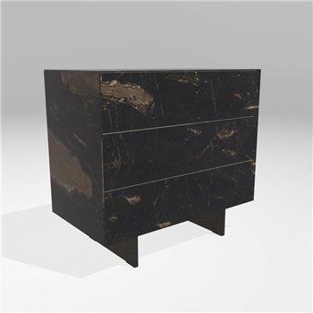 Mesita de noche triple Materia acero XGlass Lago