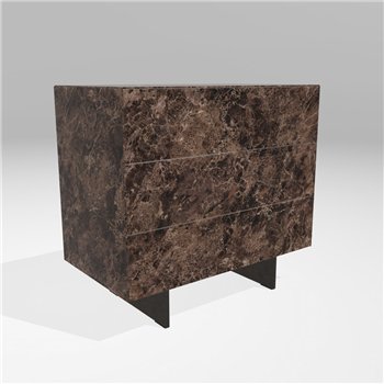 Mesita de noche triple Materia acero XGlass Lago