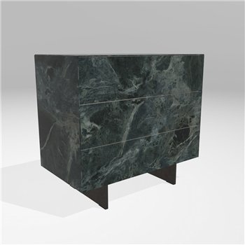 Mesita de noche triple Materia acero XGlass Lago