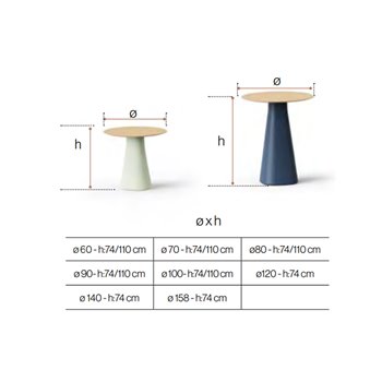 Mesa Baelo redonda madera esPattio