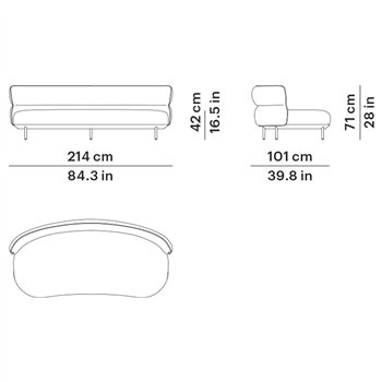 Sofá modular sin brazos Amba Essence Point