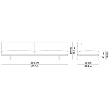 Sofá 3 plazas modular sin brazo Long Island Point