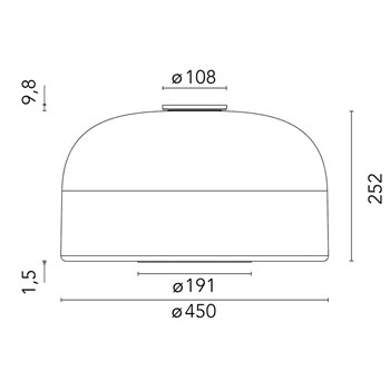 Lámpara techo Bellhop Glass Flos