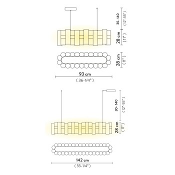 Lámpara suspensión La Lollo Linear de Slamp