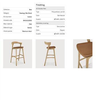 Taburete Bok tapizado Ethnicraft