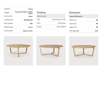 Mesa centro Tripod Ethnicraft