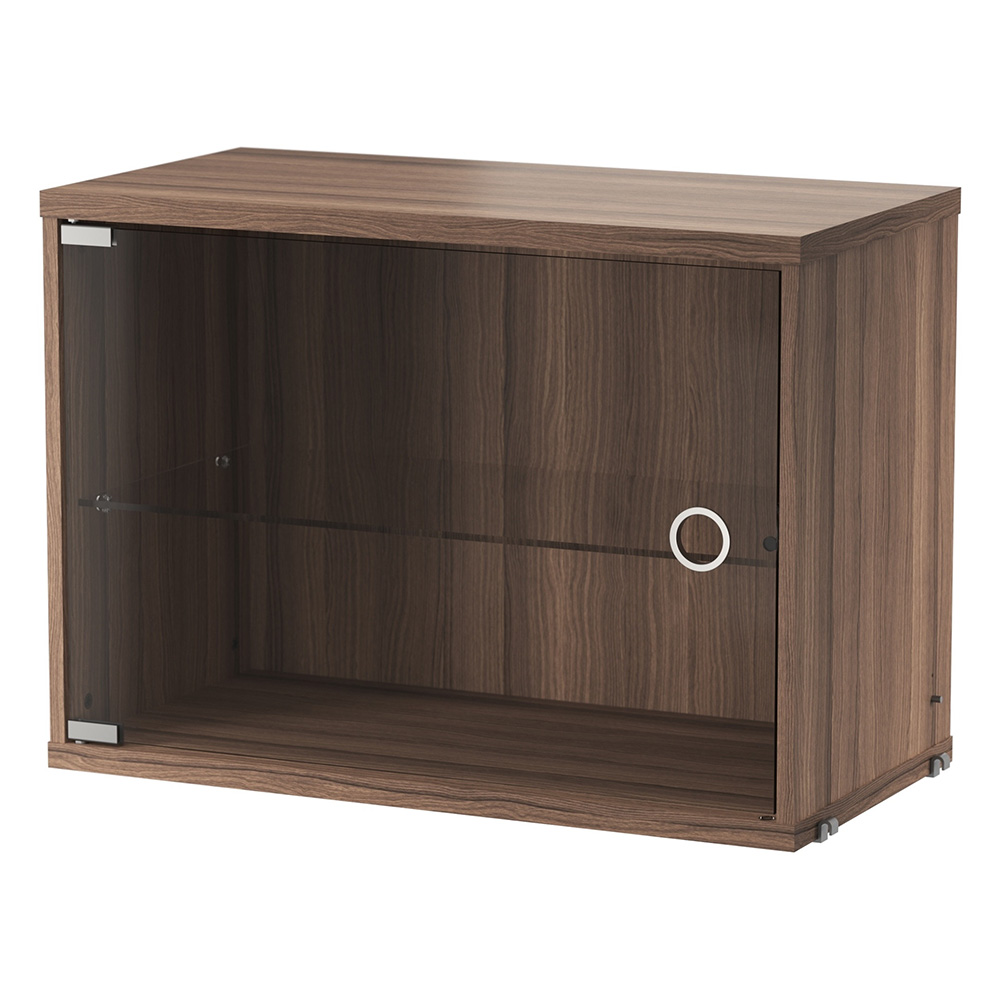 Vitrina con puerta batiente de cristal- walnut