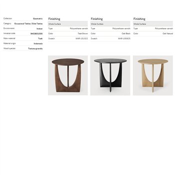 Mesa auxiliar Geometric Ethnicraft