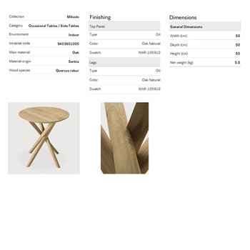 Mesa auxiliar Mikado Ethnicraft