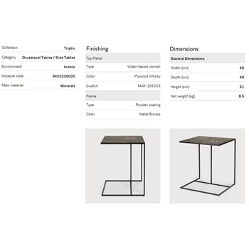 Mesa auxiliar Triptic Ethnicraft