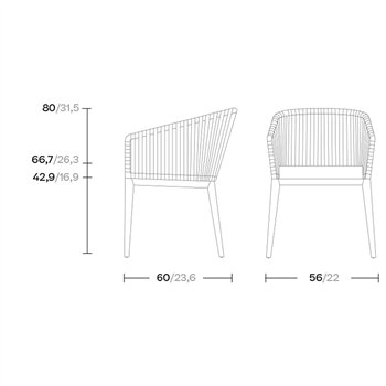 Sillón Teca brazos Bela Rope Bitta Kettal