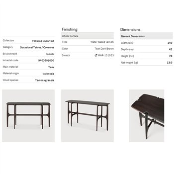 Consola PI 6 patas Ethnicraft
