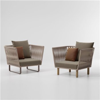 Sillón club Aluminio brazos Bela Rope Bitta Kettal