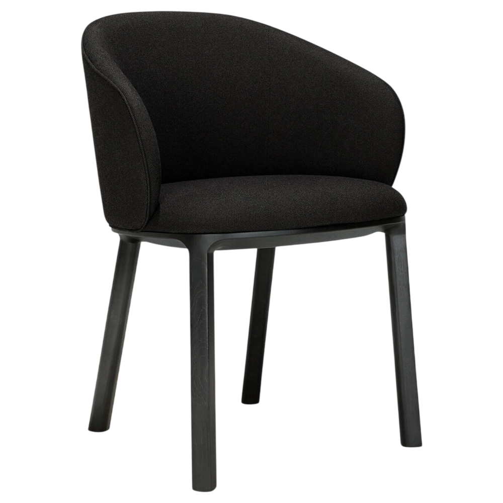 Unda: Roble barnizado negro - Tela Charcoal