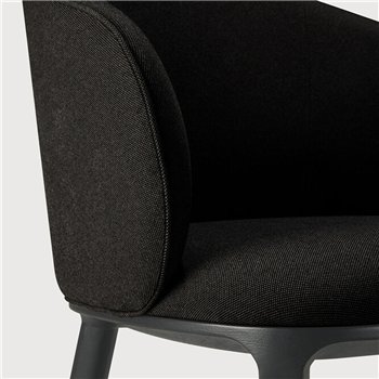 Unda: Roble barnizado negro - Tela Charcoal