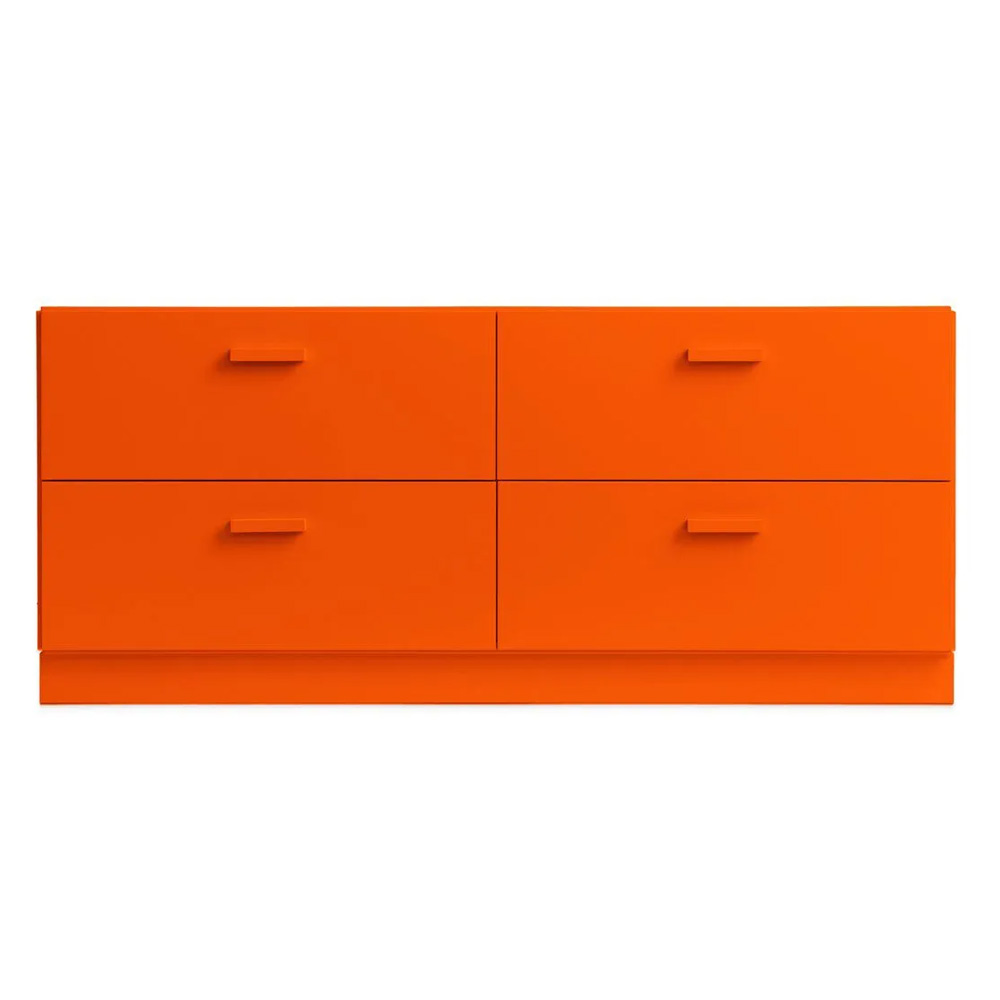 Cómoda baja Relief con zócalo - orange
