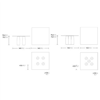 Mesa Cuadrada Il Colonnato Teca Kettal