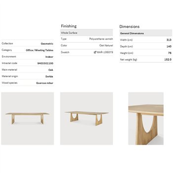 Mesa de reunión Geometric Ethnicraft