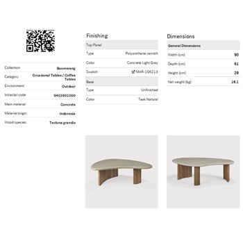 Mesa centro Boomerang Outdoor Ethnicraft