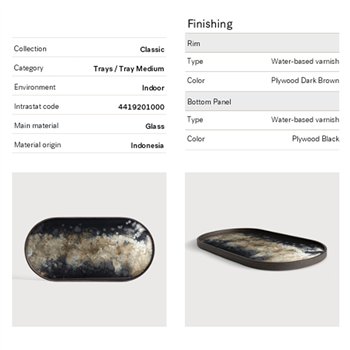 Bandeja Organic Black Oblong Ethnicraft