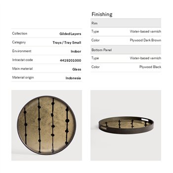 Bandeja Gold Leaf Dots Ethnicraft