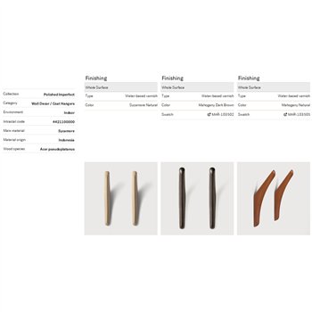 Perchero pared PI simple Ethnicraft 