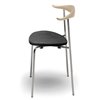 Silla CH88P piel Carl Hansen and Son - Roble Jabón/Acero inoxidable/Leather Thor 301
