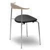 Silla CH88P piel Carl Hansen and Son - Roble Jabón/Acero inoxidable/Leather Thor 301