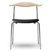 Silla CH88P piel Carl Hansen and Son - Roble Jabón/Acero inoxidable/Leather Thor 301
