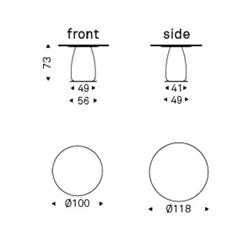 Mesa Botero Keramik Round Cattelan Italia