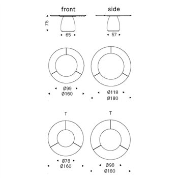 Mesa Botero Ker-Wood Round Cattelan Italia