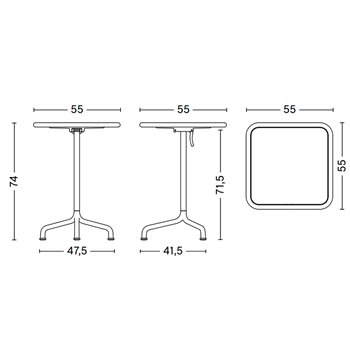 Mesa cuadrada Deville Hay