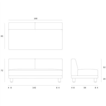 Sofá modular Monocle 2 plazas Ethnicraft