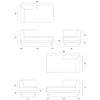 Sofá chaise longue Monocle Ethnicraft