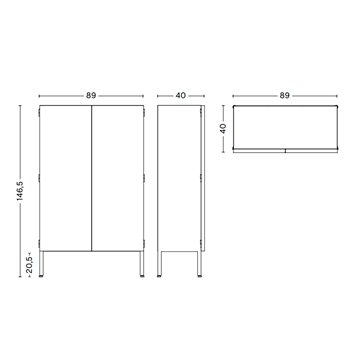 Aparador Perforated Cabinet Large Floor Hay
