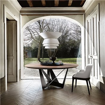 Mesa Skorpio Wood Round Cattelan Italia