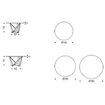 Mesa Skorpio Wood Round Cattelan Italia