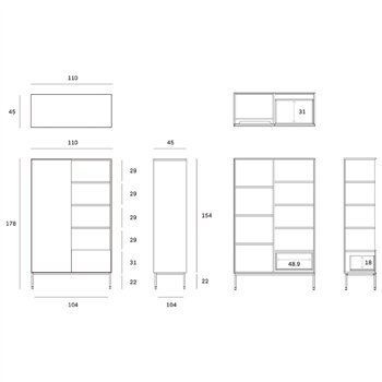 Aparador alto Whitebird Ethnicraft