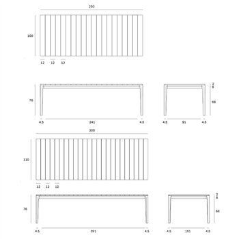 Mesa Bok rectangular Outdoor Ethnicraft